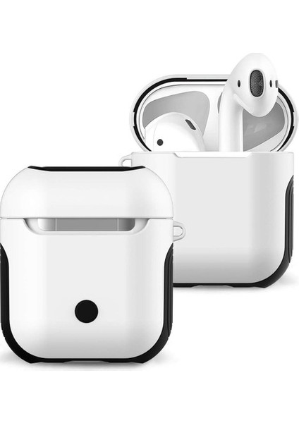 Apple Airpods Için Ultra Korumalı Askılı Shockproof Beyaz