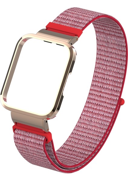Xiaomi Redmi Watch Için Hasır Desenli Kasalı Kumaş Kordon-Kayış