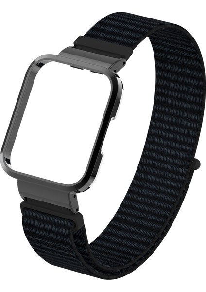 Xiaomi Redmi Watch Için Hasır Desenli Kasalı Kumaş Kordon-Kayış