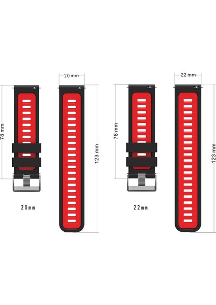Huawei Watch 3 Gt 42 mm (20 Mm) Için 2 Renkli Kademeli Silikon Kordon-Kayış Krd-55 indirimleri