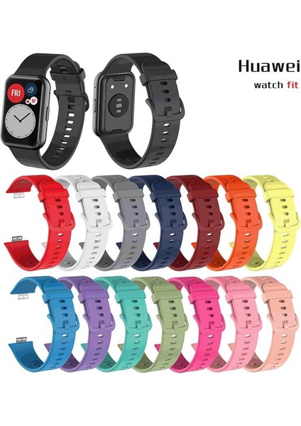 Huawei Watch Fit Için Ayarlanabilir Renkli Silikon Kayış-Kordon fırsatları