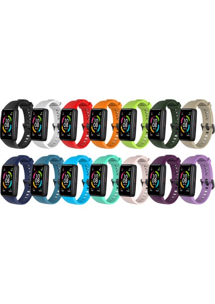 Honor Band 6 Için Renkli Ayarlanabilir Silikon Kordon-Kayış indirimleri