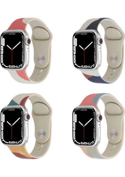 Apple Watch 44 mm Için Renkli Silikon Kordon-Kayış Krd-62 fırsatları