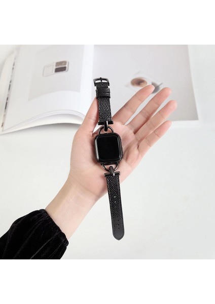 Apple Watch 38 mm Için Metal Uçlu Deri Kordon-Kayış Krd-53