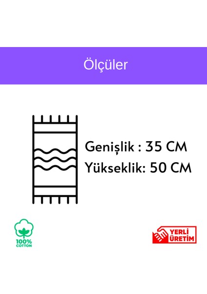 Mackenzie Model Damalı Lale Desen 2 Adet Mutfak Havlusu Luxury Dekor Kurulama Bezi El Havlusu