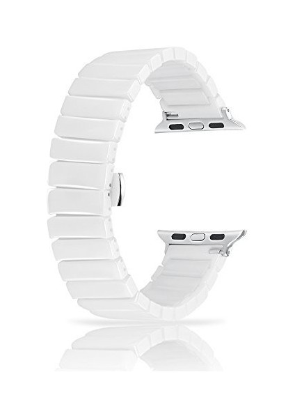 Apple Watch 42 mm Için Klasik Model Seramik Metal Kayış-Kordon