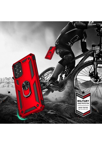 Xiaomi Mi 11T Kılıf Çift Katmanlı Yüzüklü Manyetik Vega Kapak