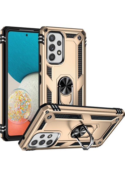 Samsung Galaxy A53 Kılıf Çift Katmanlı Yüzüklü Manyetik Vega Kapak