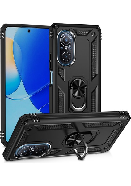 Huawei Nova 9 Se Kılıf Çift Katmanlı Yüzüklü Manyetik Vega Kapak