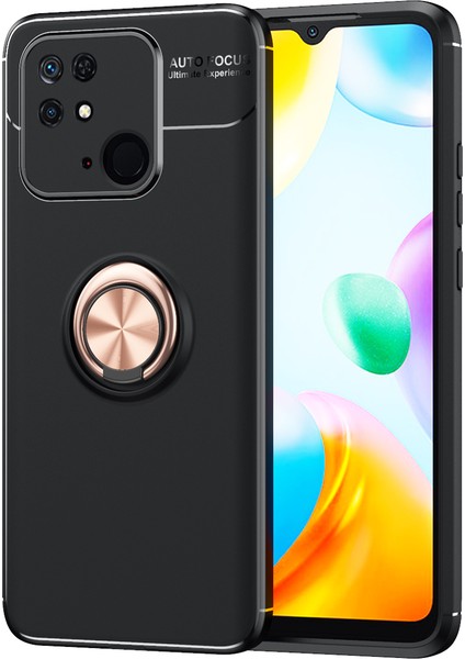 Xiaomi Redmi 10C Kılıf Yüzüklü Manyetik Ravel Silikon