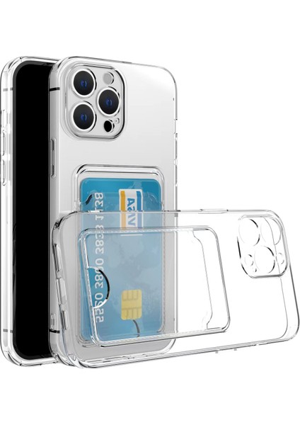 Apple iPhone 12 Pro Kılıf Kart Koymalı Kamera Korumalı Şeffaf Setra Silikon