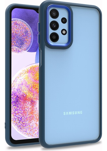 Samsung Galaxy A23 Kılıf Silikon Kenarlı Arkası Şeffaf Flora Kapak