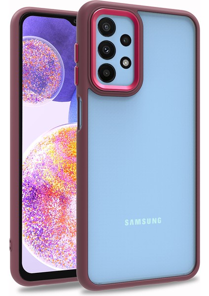 Samsung Galaxy A23 Kılıf Silikon Kenarlı Arkası Şeffaf Flora Kapak
