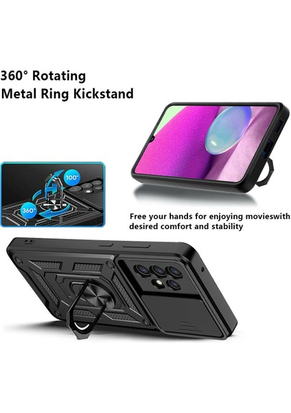 Samsung Galaxy A13 Kılıf Ultra Korumalı Yüzüklü Manyetik Sürgülü Vega Kapak modelleri