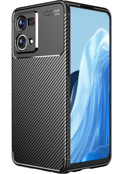 Oppo Reno 7 Kılıf Karbon Desenli Lux Negro