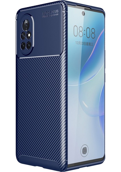 Huawei Nova 8i Kılıf Karbon Desenli Lux Negro Silikon
