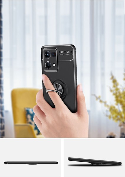 Oppo Reno 7 Kılıf Yüzüklü Manyetik Ravel Silikon indirimleri