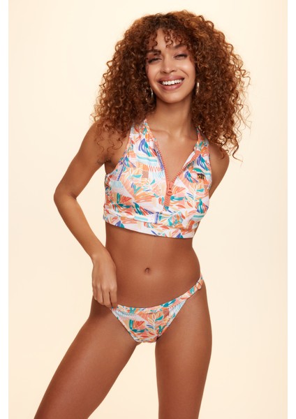 Unıqe Ayarlı Ince Kenarlı Bikini Tek Alt Tropik 229208