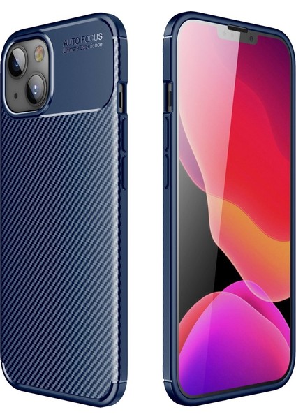 Apple iPhone 13 Kılıf Rugged Armor Karbon Desenli Tam Koruma Silikon Kapak
