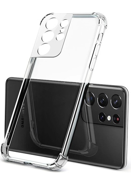 Samsung Galaxy S22 Ultra Kılıf Kamera Korumalı Şeffaf Antishock Silikon