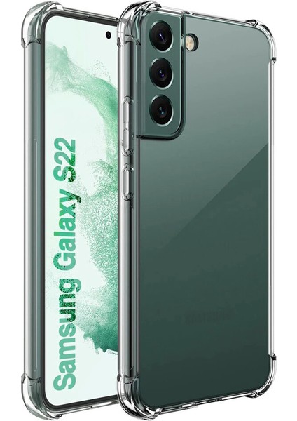 Samsung Galaxy S22 Plus Kılıf Kamera Korumalı Şeffaf Antishock Silikon