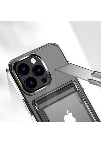 Apple iPhone 13 Pro Max Kılıf Ultra Korumalı Şeffaf Kart Koymalı Ensa Kapak