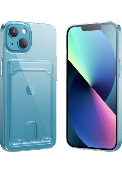 Apple iPhone 13 Kılıf Ultra Korumalı Şeffaf Kart Koymalı Ensa Kapak