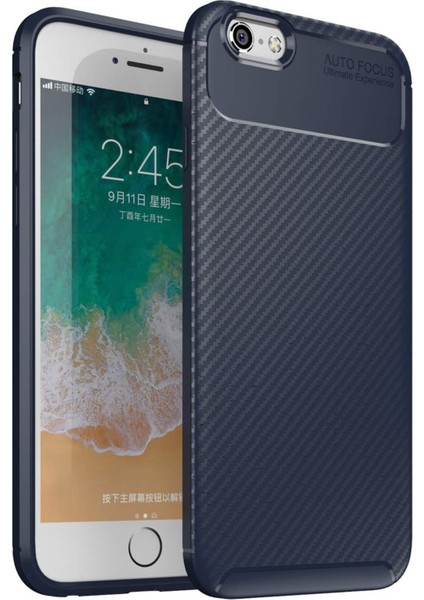 Apple iPhone 6 Kılıf Rugged Armor Karbon Desenli Tam Koruma Silikon Kapak