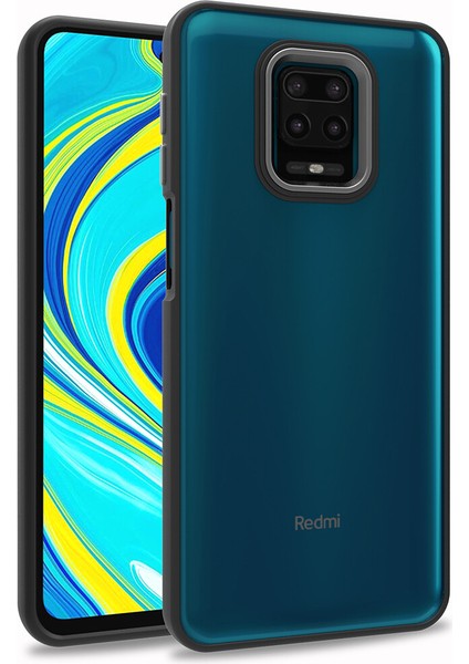 Xiaomi Redmi Note 9 Pro Kılıf Silikon Kenarlı Arkası Şeffaf Renkli Flora Kapak