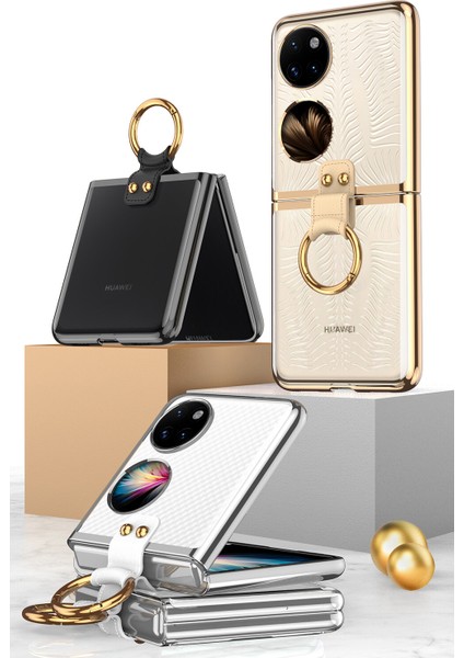 Huawei P50 Pocket Kılıf Renkli Kenarlı Yüzüklü Kıpta Kapak indirimleri