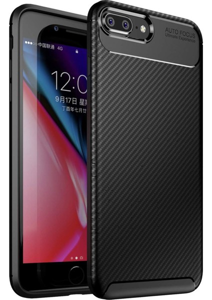 Apple iPhone 7 Plus Kılıf Rugged Armor Karbon Desenli Tam Koruma Silikon Kapak