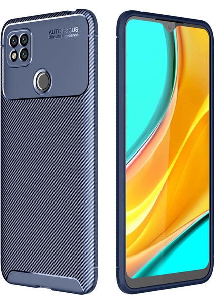 Xiaomi Redmi 9c Kılıf Rugged Armor Karbon Desenli Tam Koruma Silikon Kapak