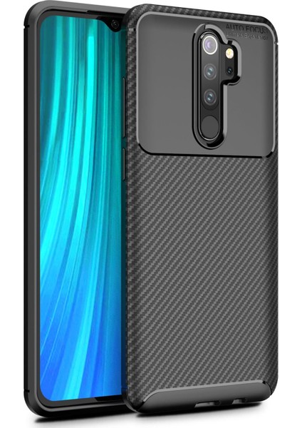 Xiaomi Redmi Note 8 Pro Kılıf Rugged Armor Karbon Desenli Tam Koruma Silikon Kapak