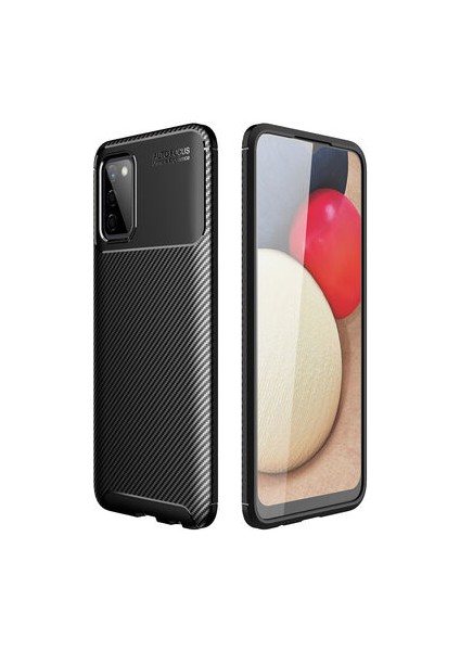 Galaxy A03S Kılıf Rugged Armor Karbon Desenli Tam Koruma Silikon Kapak