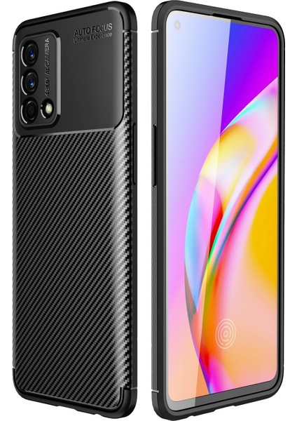 Oppo A74 4g Kılıf Rugged Armor Karbon Desenli Tam Koruma Silikon Kapak