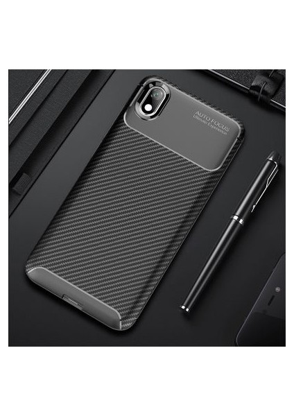 Xiaomi Redmi 7A Kılıf Rugged Armor Karbon Desenli Tam Koruma Silikon Kapak