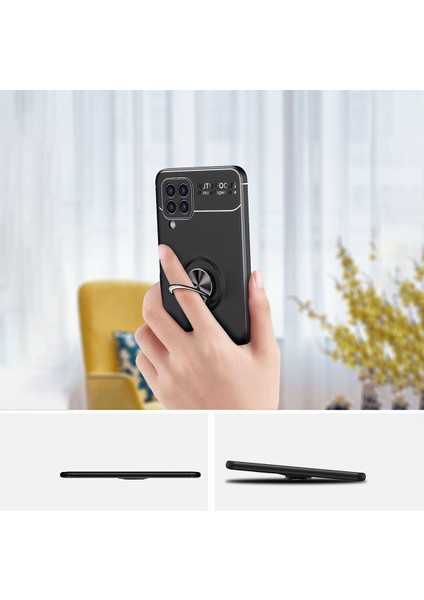 Samsung Galaxy A22 4g Kılıf Yüzüklü Manyetik Ravel Silikon