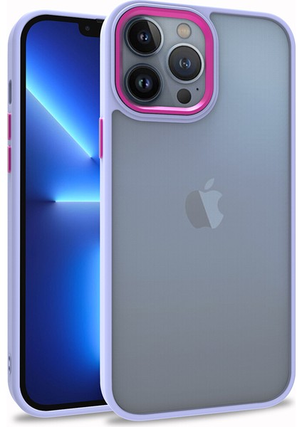 Apple iPhone 13 Pro Max Kılıf Silikon Kenarlı Renkli Flora Kapak