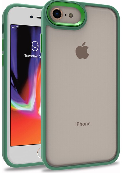 Apple iPhone 8 Kılıf Silikon Kenarlı Renkli Flora Kapak