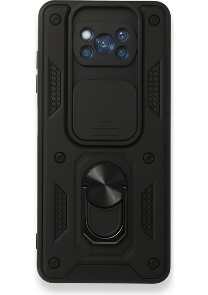 Xiaomi Poco X3 Nfc Kılıf Ultra Korumalı Yüzüklü Manyetik Sürgülü Vega Kapak