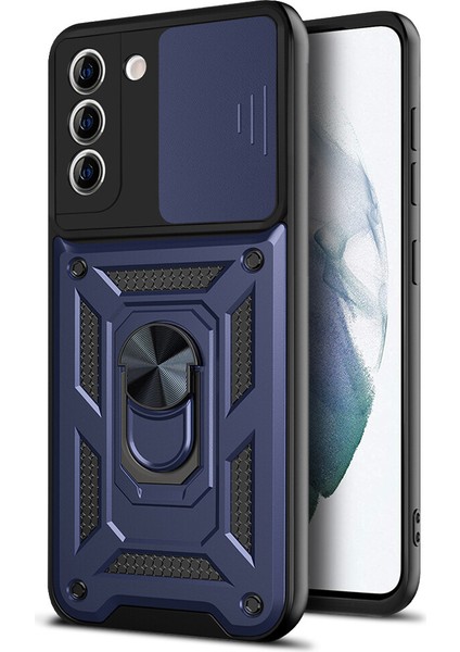 Samsung Galaxy S21 Fe Kılıf Ultra Korumalı Yüzüklü Manyetik Sürgülü Vega Kapak