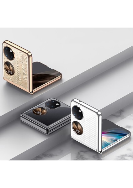 Huawei P50 Pocket Kılıf Renkli Kenarlı Sert Kipta Kapak fiyatları