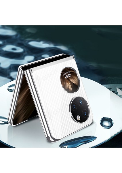 Huawei P50 Pocket Kılıf Renkli Kenarlı Sert Kipta Kapak indirimleri