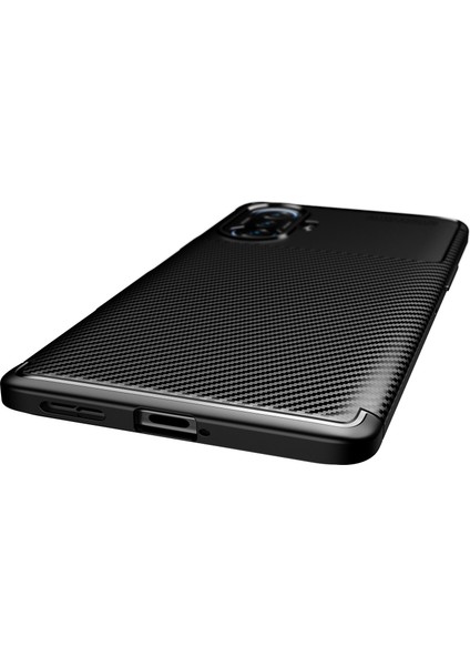 Xiaomi Redmi K40 Gaming Kılıf Karbon Desenli Lux Negro Silikon