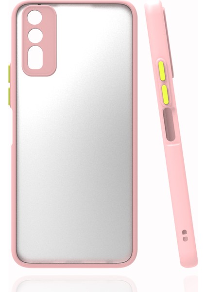 Vivo Y11S Kılıf Renkli Kenarlı Buzlu Kamera Korumalı Hux Kapak