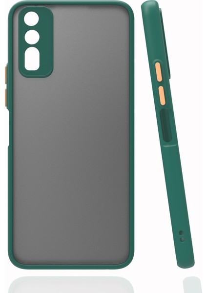 Vivo Y11S Kılıf Renkli Kenarlı Buzlu Kamera Korumalı Hux Kapak