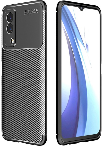 Vivo Y53S Kılıf Karbon Desenli Lux Negro Silikon