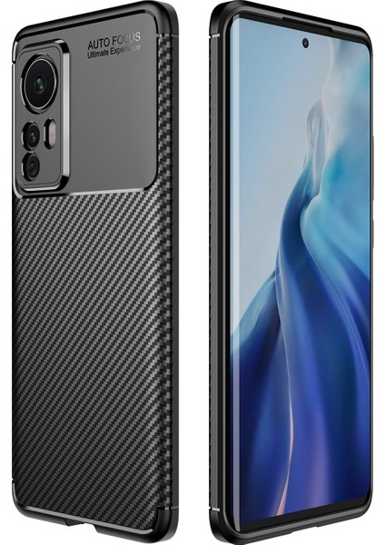 Xiaomi 12 Pro Kılıf Karbon Desenli Lux Negro Silikon