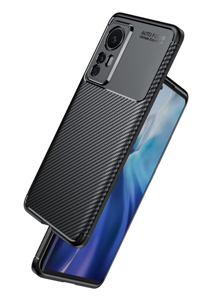 Xiaomi 12 Pro Kılıf Karbon Desenli Lux Negro Silikon