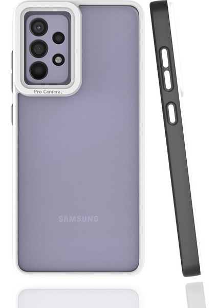 Samsung Galaxy A52 Kılıf Renkli Silikon Kenarlı Kamera Korumalı Şeffaf Mima Kapak